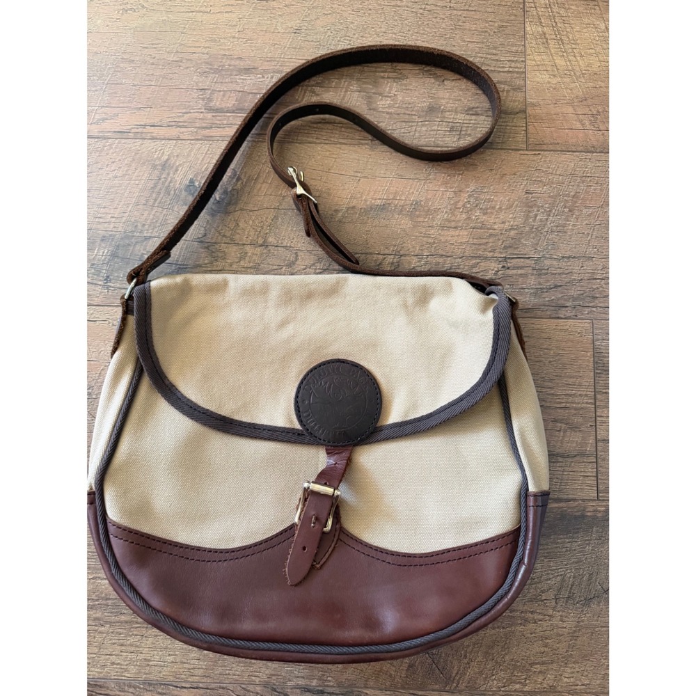 Duluth Pack Shell Bag Crossbody Bag Women Small Khaki Brown Leather Canvas